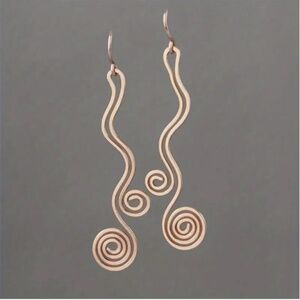 Retro Spiral Gold Earrings - Unique Funky Style